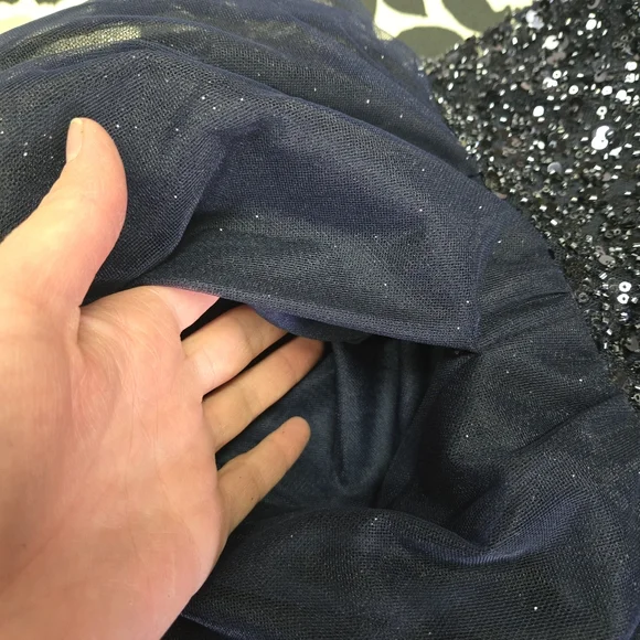 JULES & CLEO | Floral Encrusted Bodice Strapless Ball Gown in Navy sz 4 - Picture 11 of 15